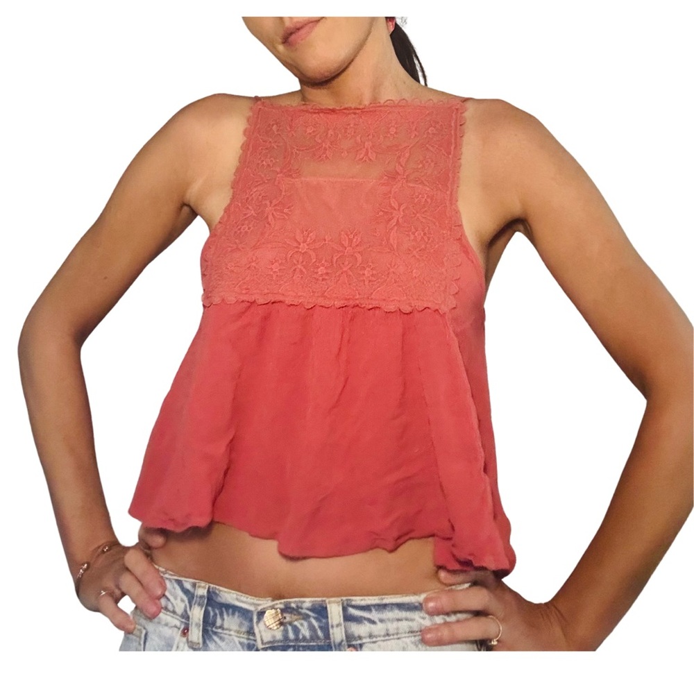 Kimchi Blue Pink Smocked Sleeveless Tank Top